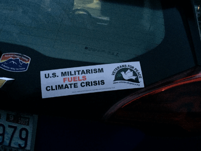 Image of Bumper sticker on back of car