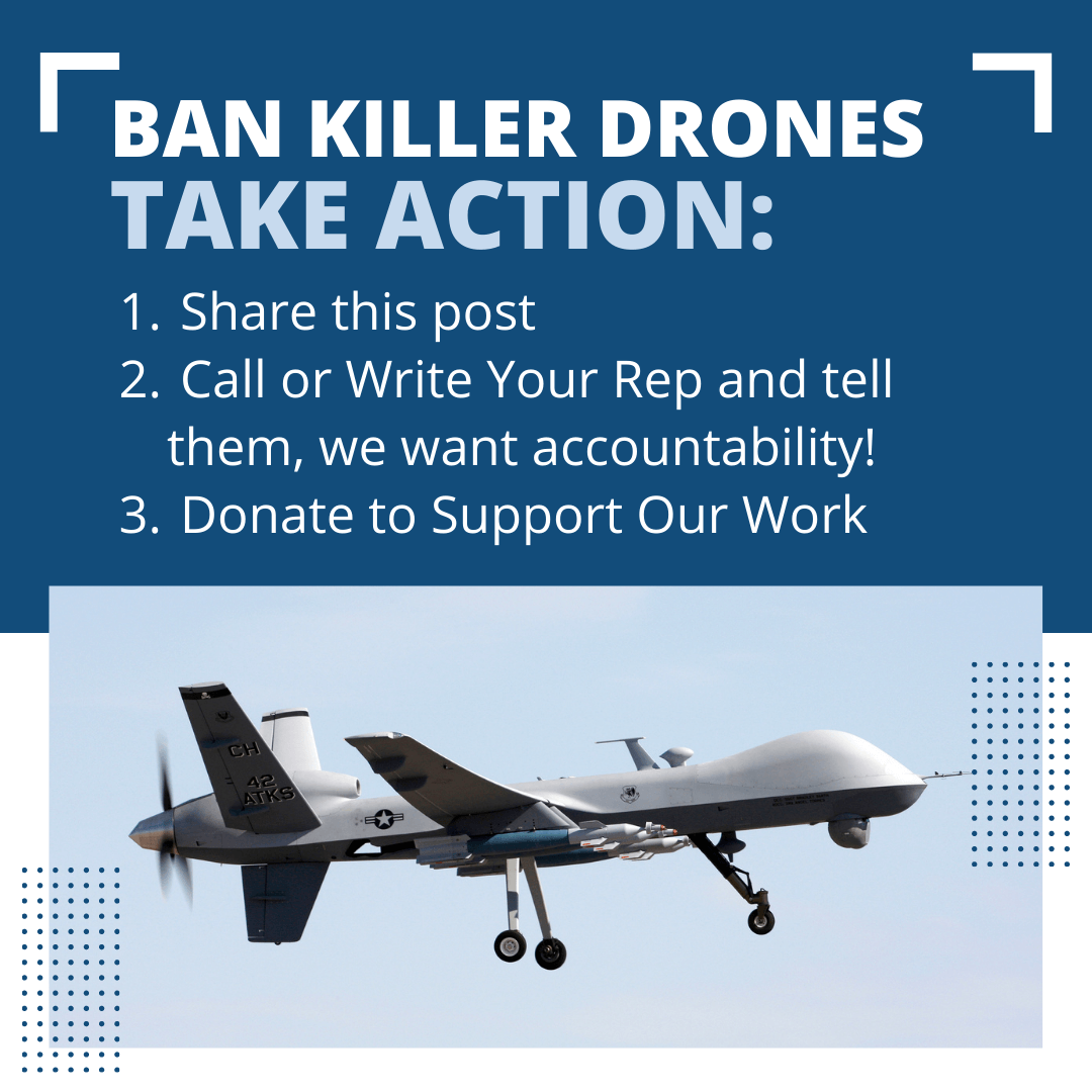 Last Image with Take action to ban killer drones