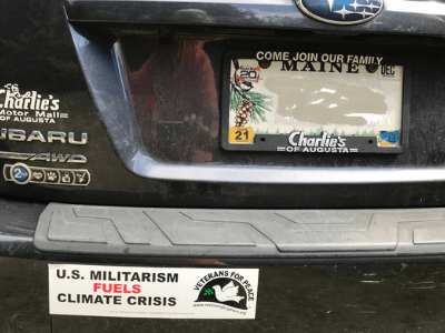 Image of Bumper sticker on car