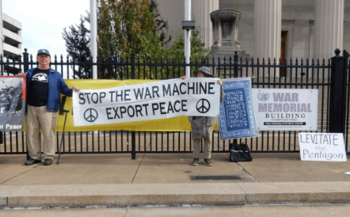 Image of Members bannering in Baltimore