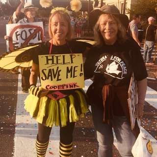 Cindy and Medea Blocking Street in DC ClimateStrike2019