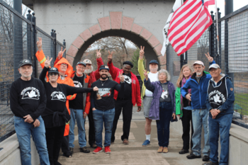 Image of VFP members on bridge