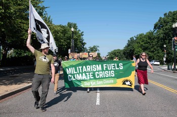 Image of VFP Members with banner at Capitol Rally