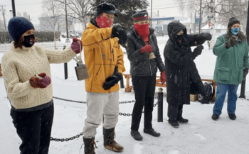 Image of members ringing bell in Fairbanks