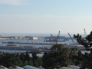 Photo by Ann Wright      Jeju Island Naval Base Huge Breakwater