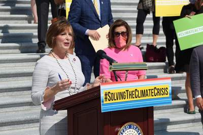Select Committee Chair Kathy Castor and House Speaker Nancy Pelosi